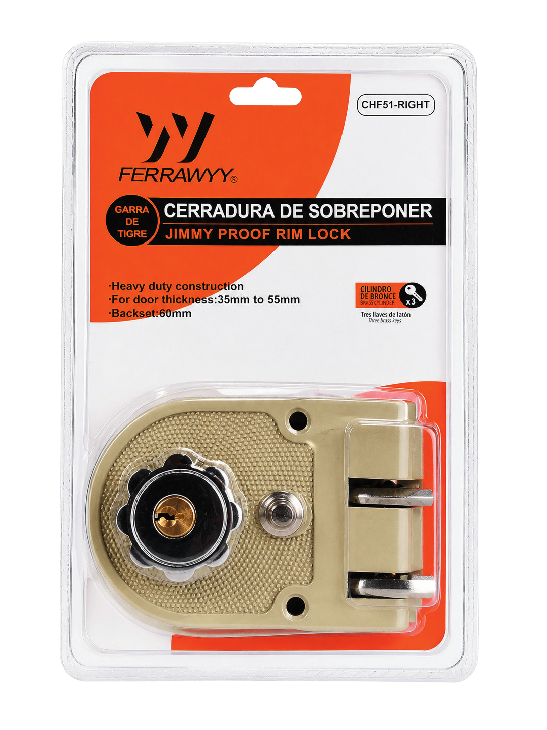 CERRADURA PICO LORA SOBREPONER 100MM derecha FYY CHF51